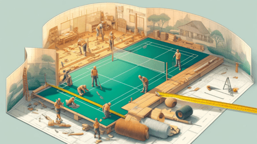 Badminton Court Construction, Synthetic Badminton Court, badminton court measure